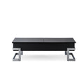 Calmam Black High Gloss & Chrome Finish Coffee Table W Lift Top Black Synthetic Wood