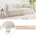 87'' Oversized Loveseat Sofa For Living Room, Sherpa Sofa With Metal Legs, 3 Seater Sofa, Solid Wood Frame Couch With 2 Pillows, For Apartment Office Living Room White White Fabric 2 Seat