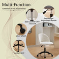 Velvet Fabric Office Chair Desk Chair, Mid Back Adjustable Swivel Computer Chair With Black Legsmodern Upholstered Desk Chair With Wheels Grey Black Foam Polyester Blend