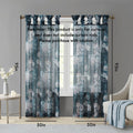 Printed Floral Twist Tab Top Voile Sheer Curtain Only 1 Pc Panel Navy Polyester