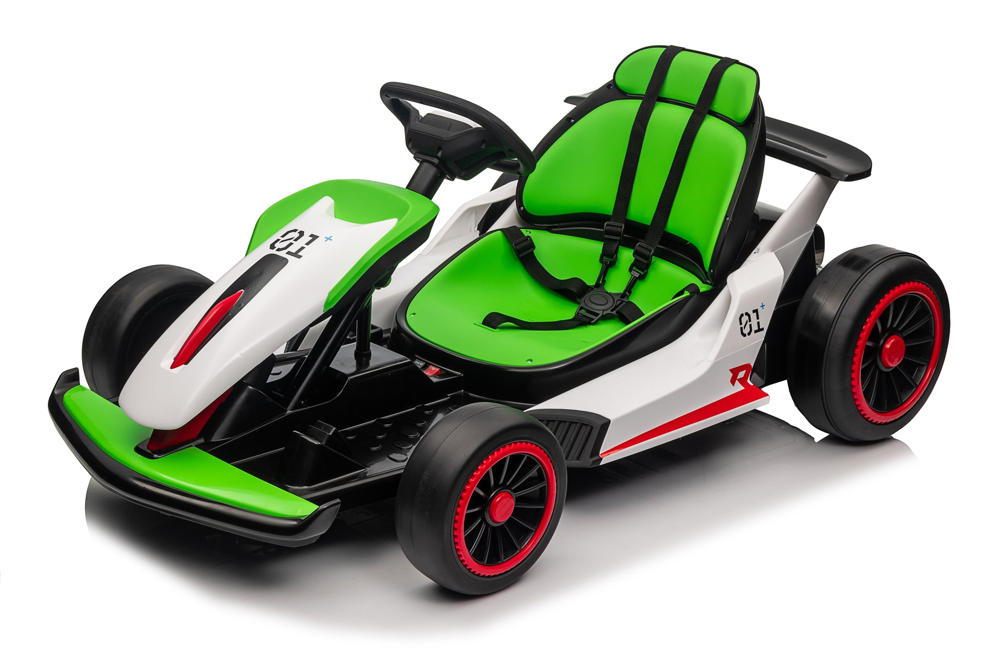 Ride On Go Kart For Kids, 24V7Ah Battery 150W*2 Motors, High Speed Drifting Car, Forward And Backward, Bluetooth, Slow Start Function,High Low Speeds,Music,Mp3,Usb, Horn,Max Load 110Lbs,Green Green