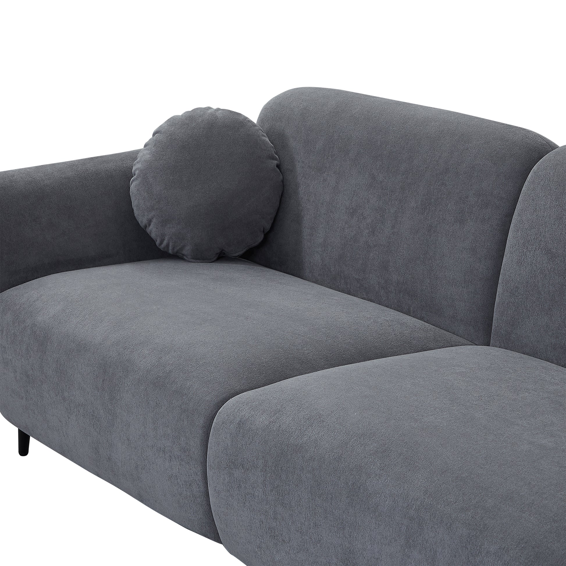 83.9''Upholstered Sofa For Living Room, Bedroom, And Apartments Grey Polyester 2 Seat