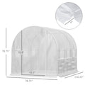 Outsunny 10' X 7' X 7' Walk In Tunnel Greenhouse, Outdoor Green House With Anti Tear Pe Cover, Zipper Doors And Mesh Windows, White White Plastic