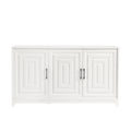 Tv Stand For Tvs Up To 65 Inches, Modern Entertainment Center Media Console Cabinet With 2 Spacious Storage Space, Solid Wood Legs For Living Room White 50 59 Inches Particle Board Mdf