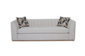 Channel Sofa Off White Upholstered 3 Seat