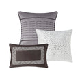 7 Piece Jacquard Comforter Set Grey Taupe King King Grey Taupe Polyester