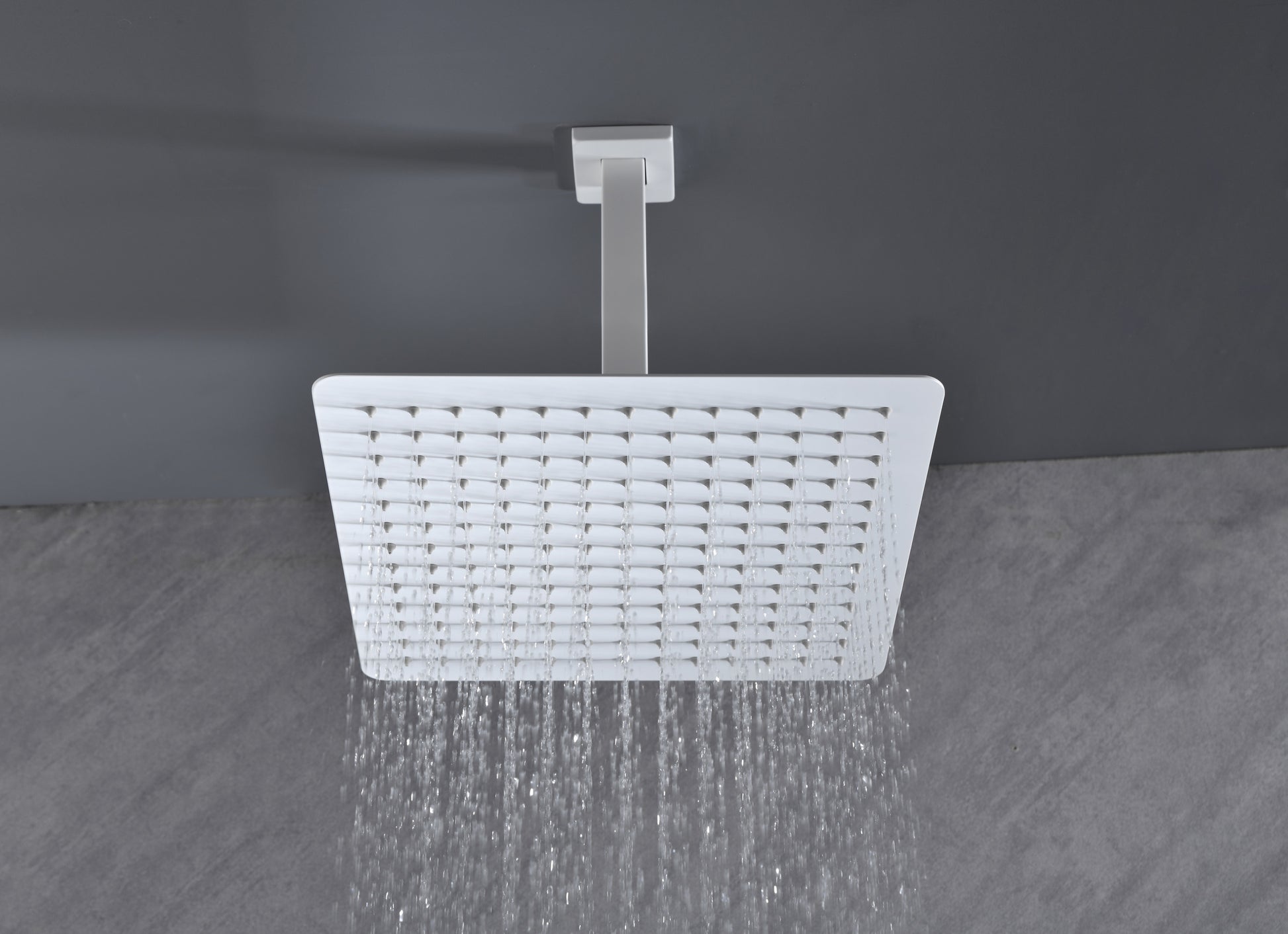 Rain Shower Head High Pressure Rainfall Showerhead Water Saving White Bathroom Stainless Steel