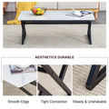 A Modern Minimalist Style White Marble Patterned Coffee Table With Black Metal Legs. Computer Desk. Game Table. Tea Table. Ct Xx White Black Sintered Stone