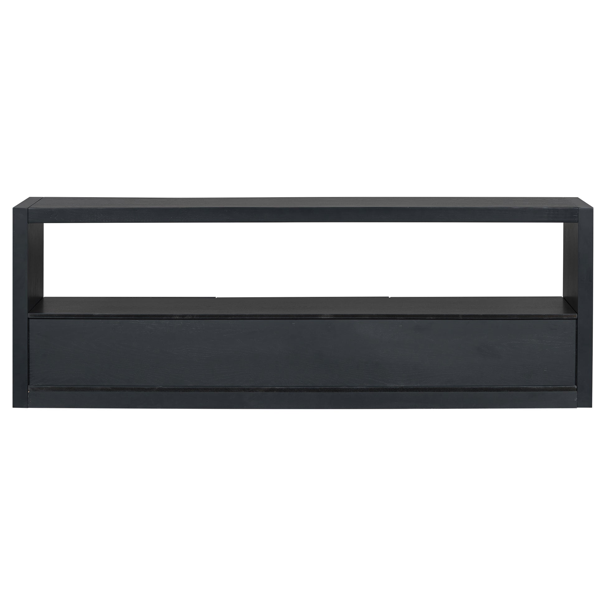 Mirod Stylish Tv Stand With Large Storage,Classic Design With Three Drawers And Spacious Surface,Minimalist Metal Handles,Versatile As Tv Console Or Side Cabinet Black 70 79 Inches Mdf