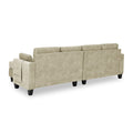 Sectional 3 Seaters Sofa ,Double Sided Multi Functional Footstool, Storage Matnon Slip Leg, Two Pillows, Velvet,Beige Beige Velvet 3 Seat