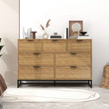 Modern 7 Drawer Dresser Wood Cabinet Walnut Walnut Particle Board