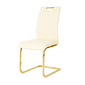 Modern Style Glass Dining Table With Elegant Transparent Design, Solid Support Base, Pale Yellow Dining Chair Set With Gold Plated Legs, Suitable For Restaurant Kitchens Set Of 7 Yellow Glass