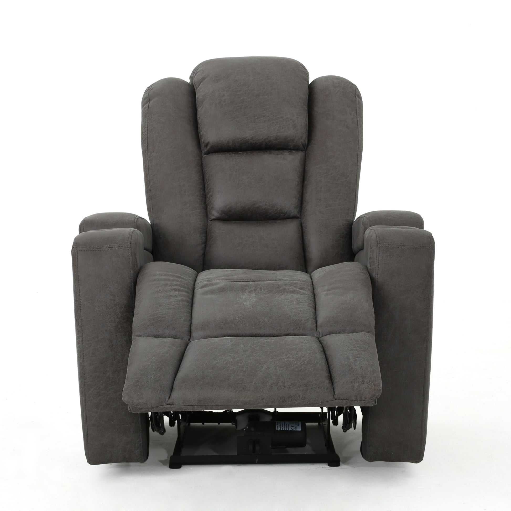 33" Wide Power Standard Recliner Chair With Arm Storage With Usb Slate Microfiber