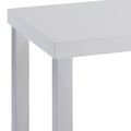 White High Gloss And Chrome End Table White Silver Primary Living Space Rectangular Wood Metal