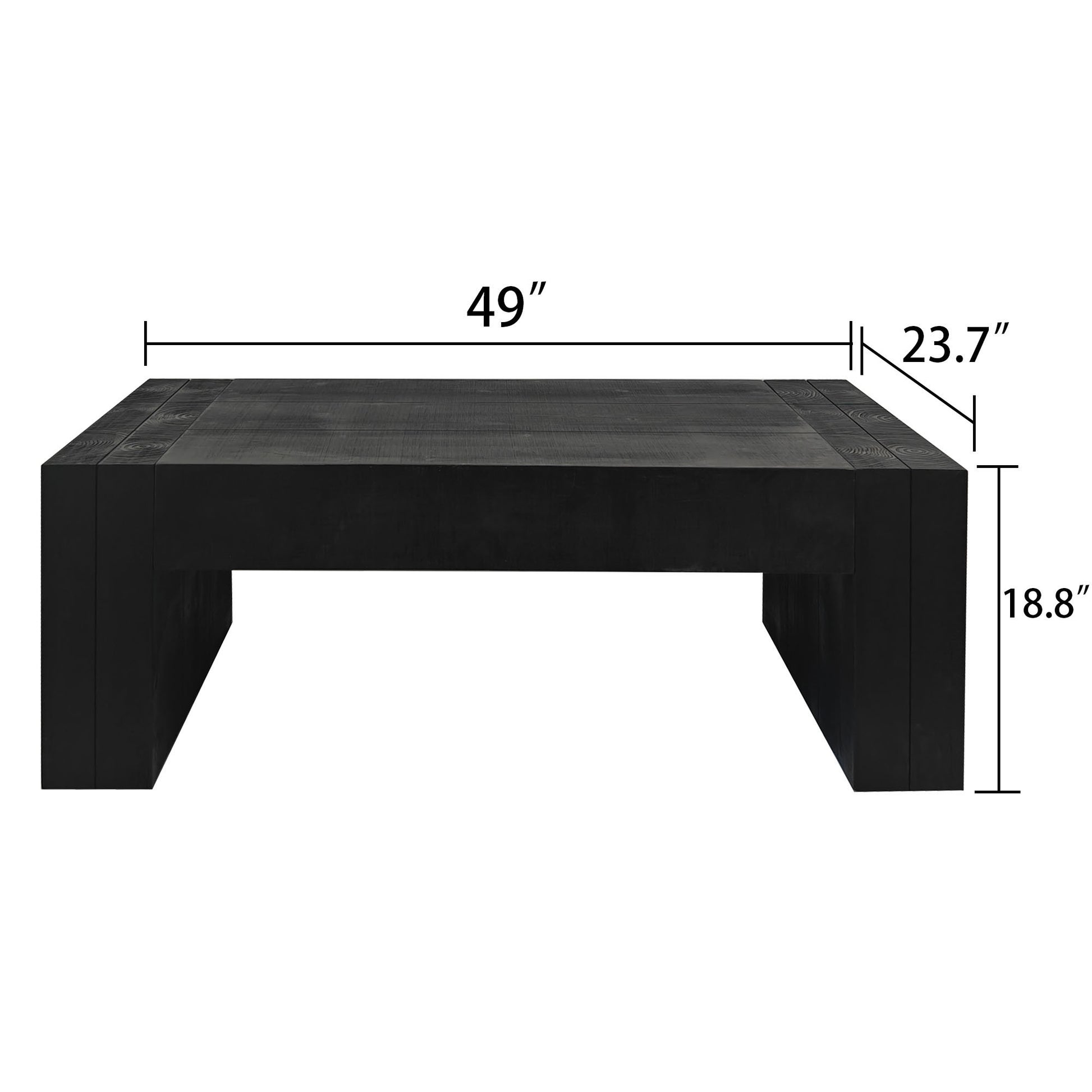 Living Room Wood Table, Versatile Table ,Black Wood Coffee Table,Modern Black Solid Wood Coffee Table Black,Wood Primary Living Space Antique,Rustic Rectangular Coffee & End Tables Powder Coated Rectangular Wood