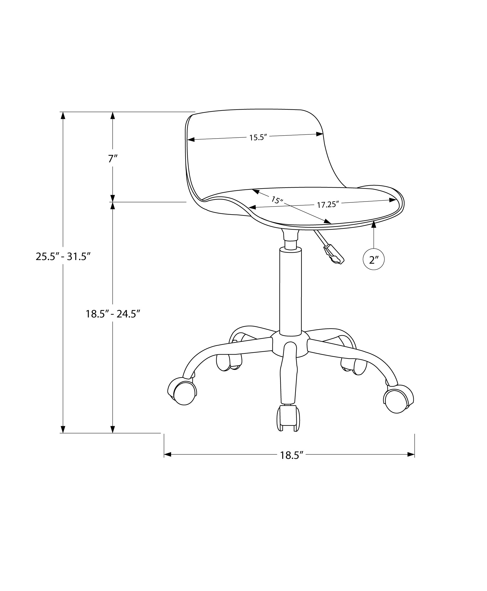 Office Chair, Adjustable Height, Swivel, Ergonomic, Computer Desk, Work, Juvenile, Black Leather Look, White Metal, Contemporary, Modern Black Foam Metal