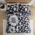 Floral Reversible Comforter Set Queen Multicolor Polyester