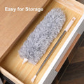 Dusters For Cleaning Duster With Extension Pole Bendable Head Long Handle Dusters For Cleaning Ceiling Fan, High Ceiling, Blinds, Furniture,Cars Gray Gray Iron