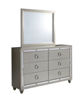 Chloe Gemstone Silver Dresser Silver Grey Solid Wood Mdf