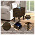 Rectangle Living Room Coffee Table Set, 3 Piece Solid Wood Living Room Table Set, 1 Coffee Table And 2 End Table, Wood Center Table Tea Table Set With Rivet Decoration Legs.Easy Assembly, Espresso Espresso Pine