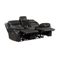 2Pc Power Reclining Sofa Set Modern Design Living Room Furniture Sofa And Loveseat With Center Console Dark Grayfaux Leather Upholstery Usb Ports Contemporary Home Dark Gray,Light Gray Faux Leather Wood Primary Living Space Contemporary,Modern,Ultra