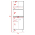 Bay Area Pantry, Two Door Cabinets, One Drawer, Four Adjustable Metal Legs Beige Kitchen Contemporary Melamine Engineered Wood