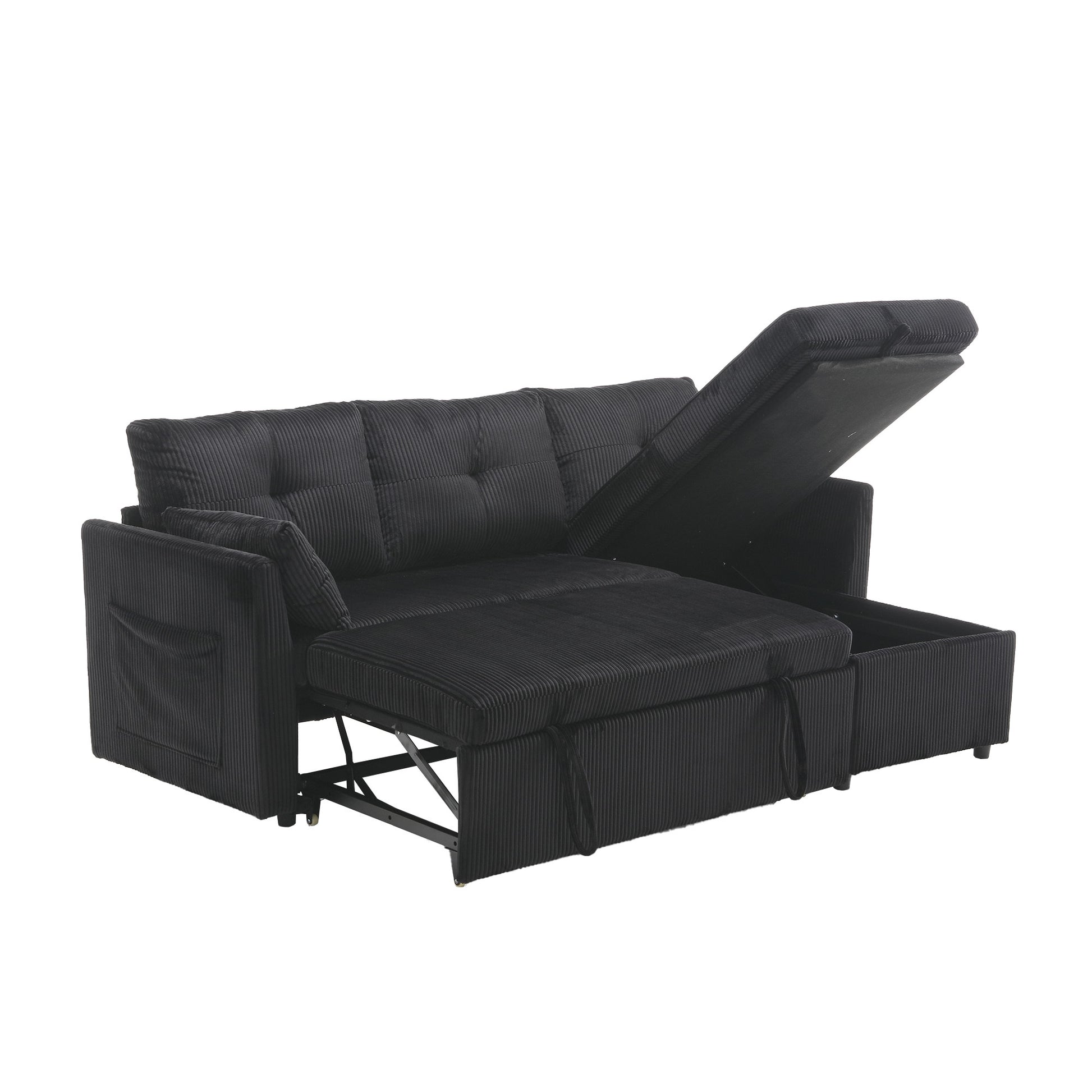 United Modular Sectional Sofa L Shaped Modular Couch With Reversible Chaise Modular Sofa Sectional Couch With Storage Seats Black Velvet 3 Seat