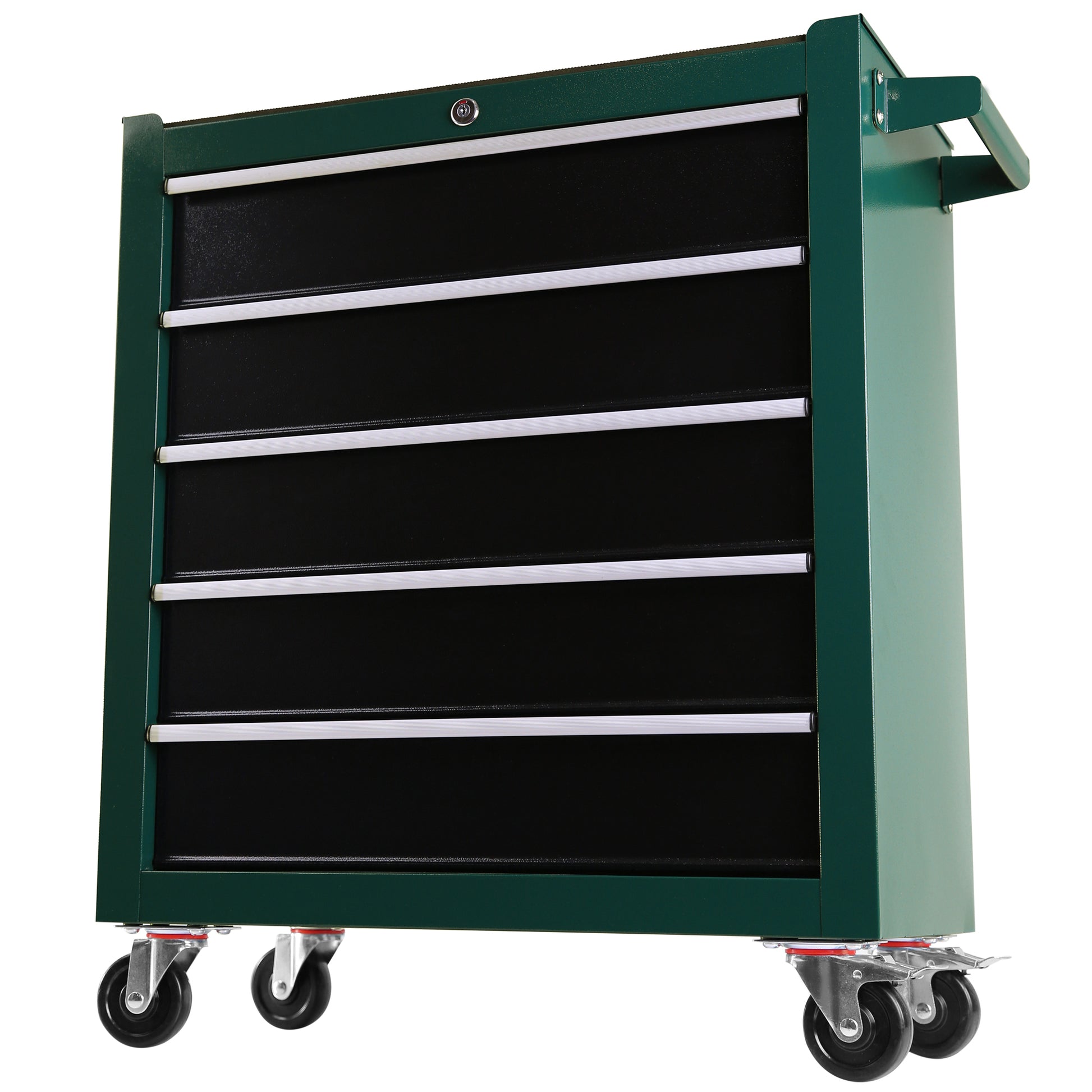 5 Drawers Rolling Tool Chest,Tool Cabinet On Wheels With Keyed Locking Stem And Drawer Liners,Tool Chest With Link Buckle And Can Be Combined To Large Cabinet Set,For Warehouse,Garage Green Steel