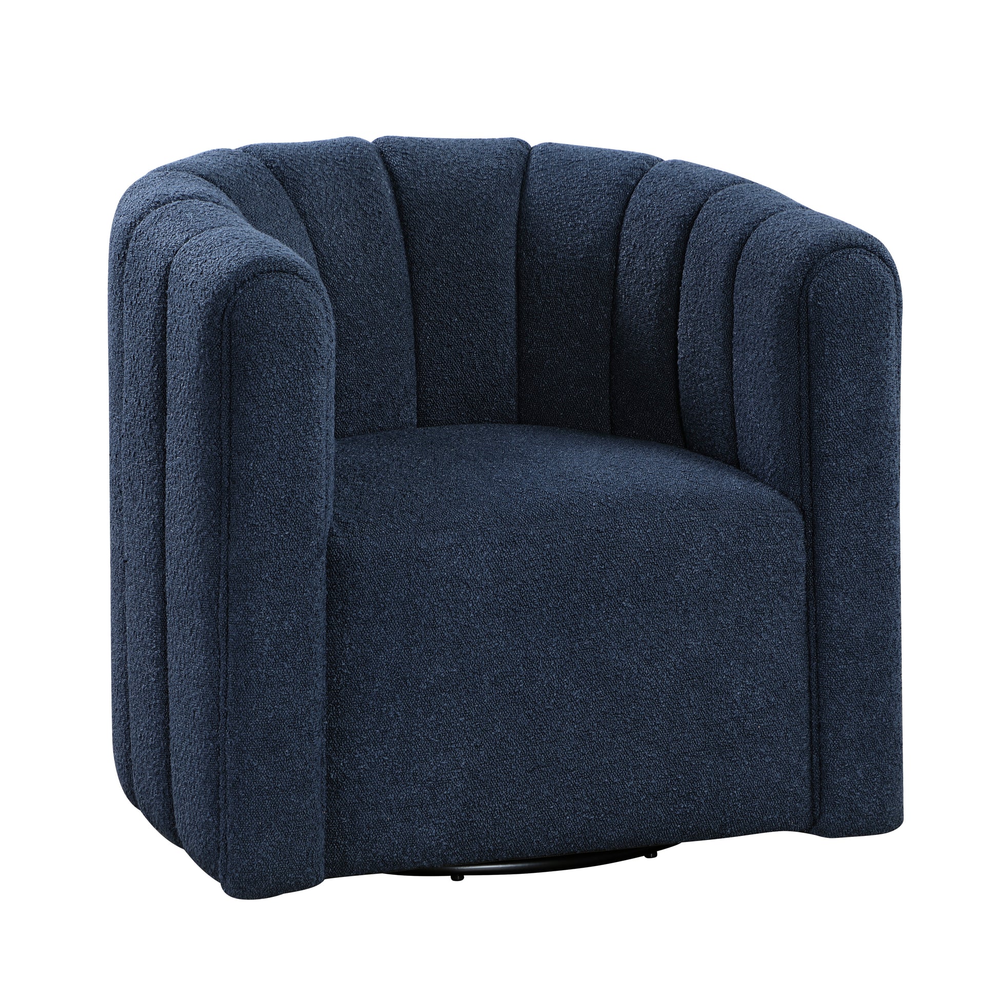 Modern Contemporary Swivel Chair With Ottoman Blue Boucle Fabric Upholstery Solid Wood Living Room Furniture Blue Primary Living Space Contemporary,Modern Plywood,Solid Wood