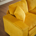 Modern U Shaped 6 Seat Sectional Sofa Couch With One Ottoman And Three Toss Pillows ,Modular Sofa For Living Room,Corduroy Sofa Yellow Corduroy 7 Seat