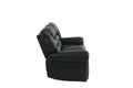 Plush Relax 1Pc Manual Motion Loveseat Black Color Bonded Leather 2 Seat Couch Armrest Cushion Seating Living Room Furniture Black Faux Leather Metal Primary Living Space Cushion Back Contemporary,Modern Pillow Top Arms Metal 2 Seat