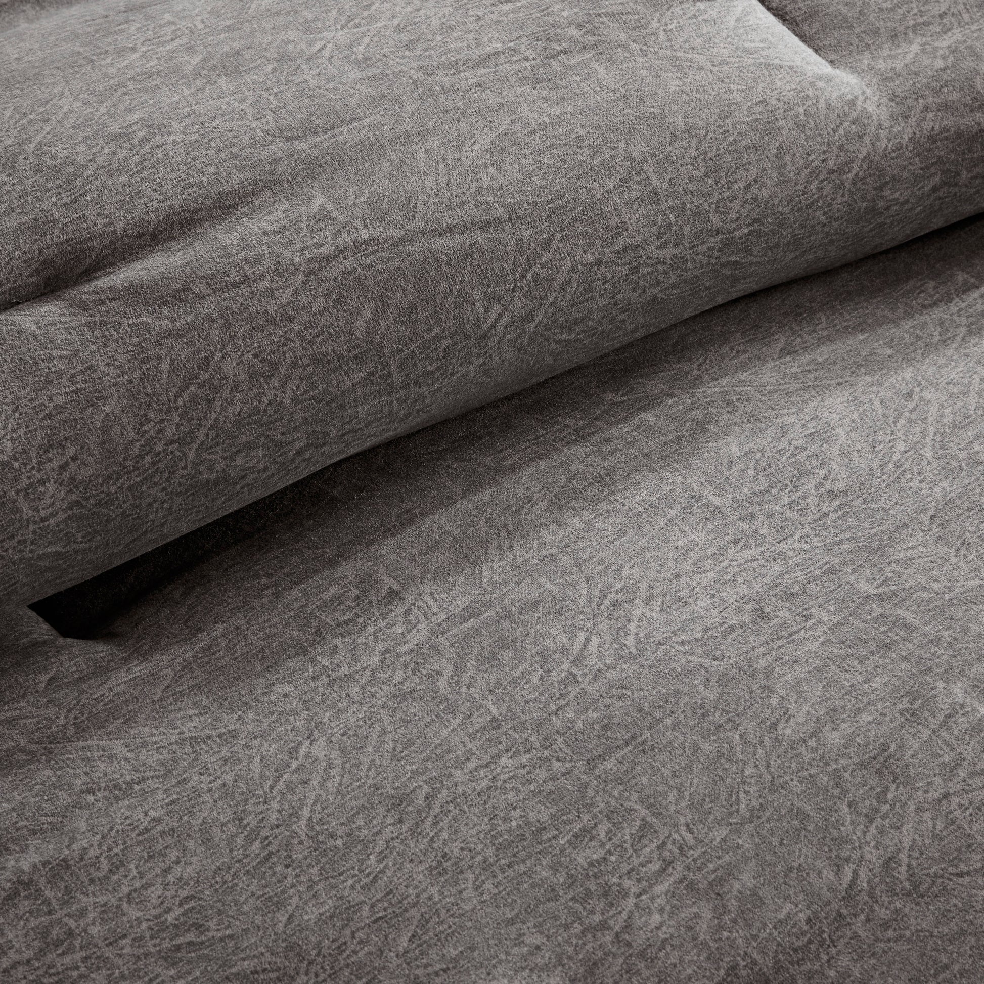 7 Piece Faux Suede Comforter Set Grey Queen Queen Grey Polyester