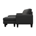U Shaped Sofa Coch 4 Seat Sofa With Chaise Polyester Fabric For Living Room Apartment Office Dark Grey Dark Grey Linen Wood Primary Living Space Soft Eucalyptus Foam Linen 4 Seat