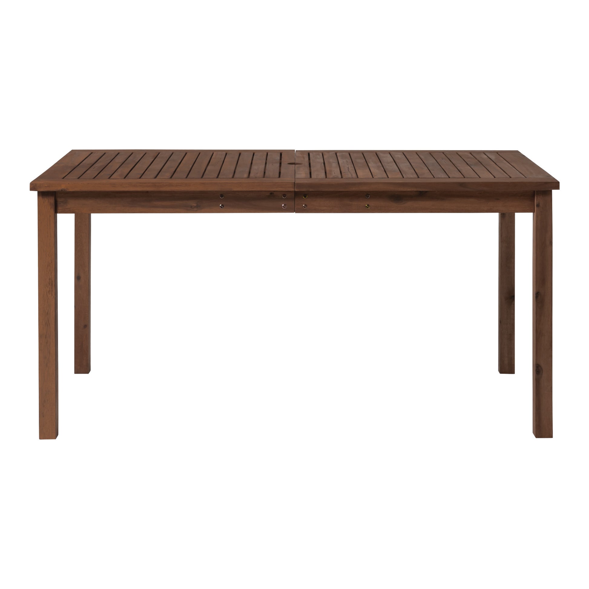 Contemporary Slat Top Acacia Wood Outdoor Dining Table Dark Brown Dark Brown Acacia Wood