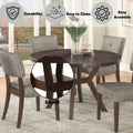Drake Gray Fabric & Espresso Finish 5Pcs Dining Room Set Espresso,Gray Fabric,Synthetic Wood