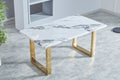 Luxurious Faux Marble Mdf Dinning Table For 6 Or 8, Rectangular 63