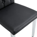2 Piece Dining Chair, Modern Style Kitchen Upholstered High Back, Metal Leg Office Chair, Suitable For Dining Room, Office, Restaurant. Black Set Of 2 Pu