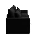 Modern Sofa 2 Seater Corduroy Fabric Sofa With Armrests For Apartment Living Room, Black Black Corduroy 2 Seat