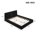 Queen Size Upholstered Platform Bed, Black Box Spring Not Required Queen Black Wood Bedroom Bed Frame Upholstered