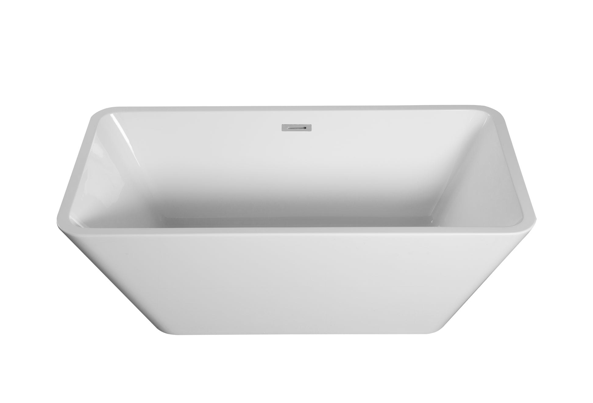 59" X 30" Acrylic Rectangular Freestanding Bathtub, Contemporary Soaking White Tub With Brushed Nickel Overflow And Pop Up Drain, Cupc Certified, Glossy White 23A01 60 Gloss White Rectangle Bathroom Freestanding Tubs Center Fiberglass Acrylic