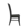 Set Of 2 Slat Back Wooden Dining Chairs, Matte Black Matte Black Dining Room Rectangular Dining Chairs Slat Back Set Of 2 Mdf