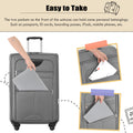 Softside Luggage Expandable 3 Piece Set Suitcase With Duffel Bag Upright Spinner Softshell Lightweight Luggage Travel Set Grey Polyester