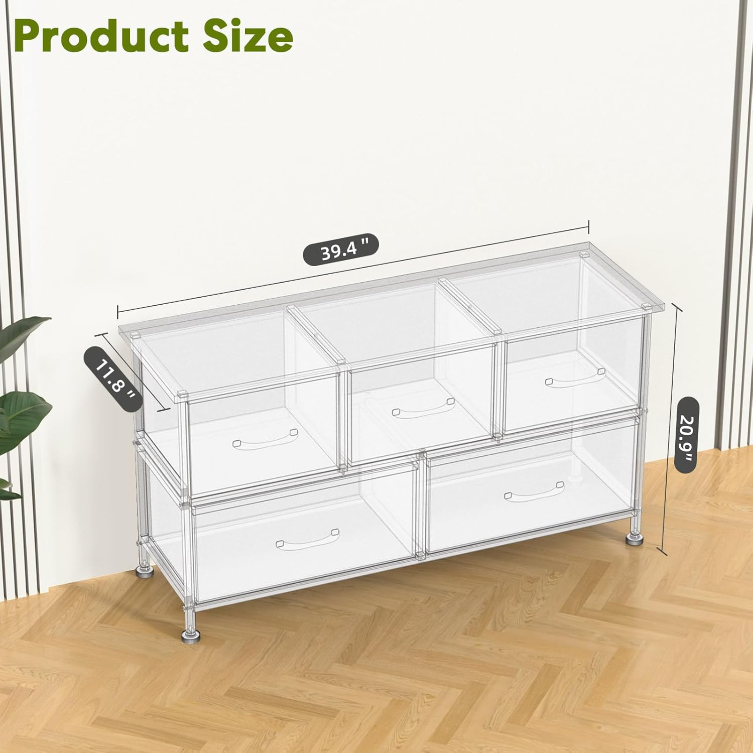 5 Drawers Dresser For Bedroom, Kidsroom Furniture, Wide Chest Of Drawers, Storage Organizer Units With Fabric Bins For Closet, Metal Frame, Waterproof Wood Top, Adjustable Feet, Rust Rust Wood