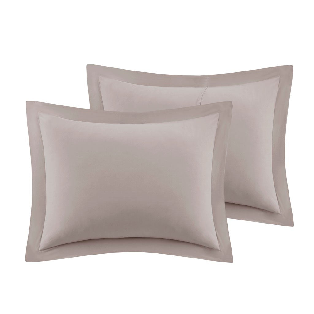 Microcell Down Alternative Comforter Mini Set King Taupe Microfiber