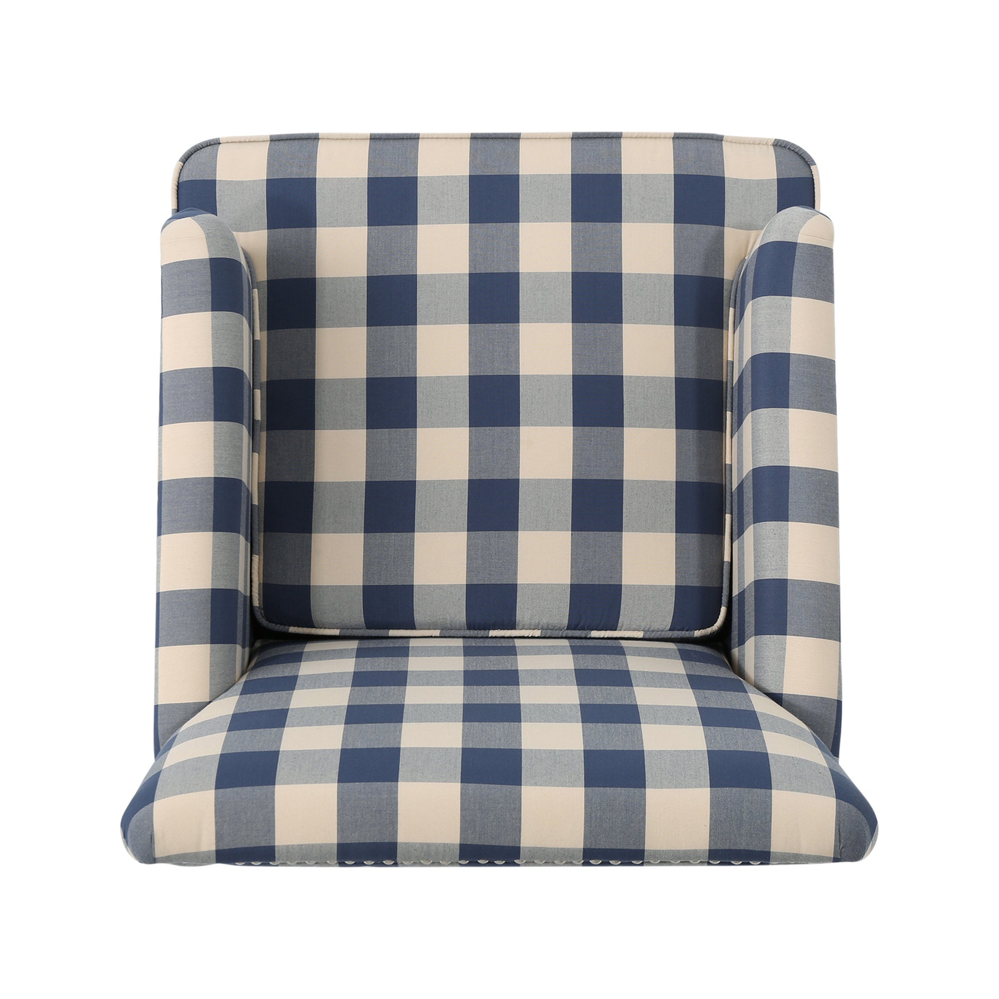 Harrison Tufted Club Chair Blue Fabric