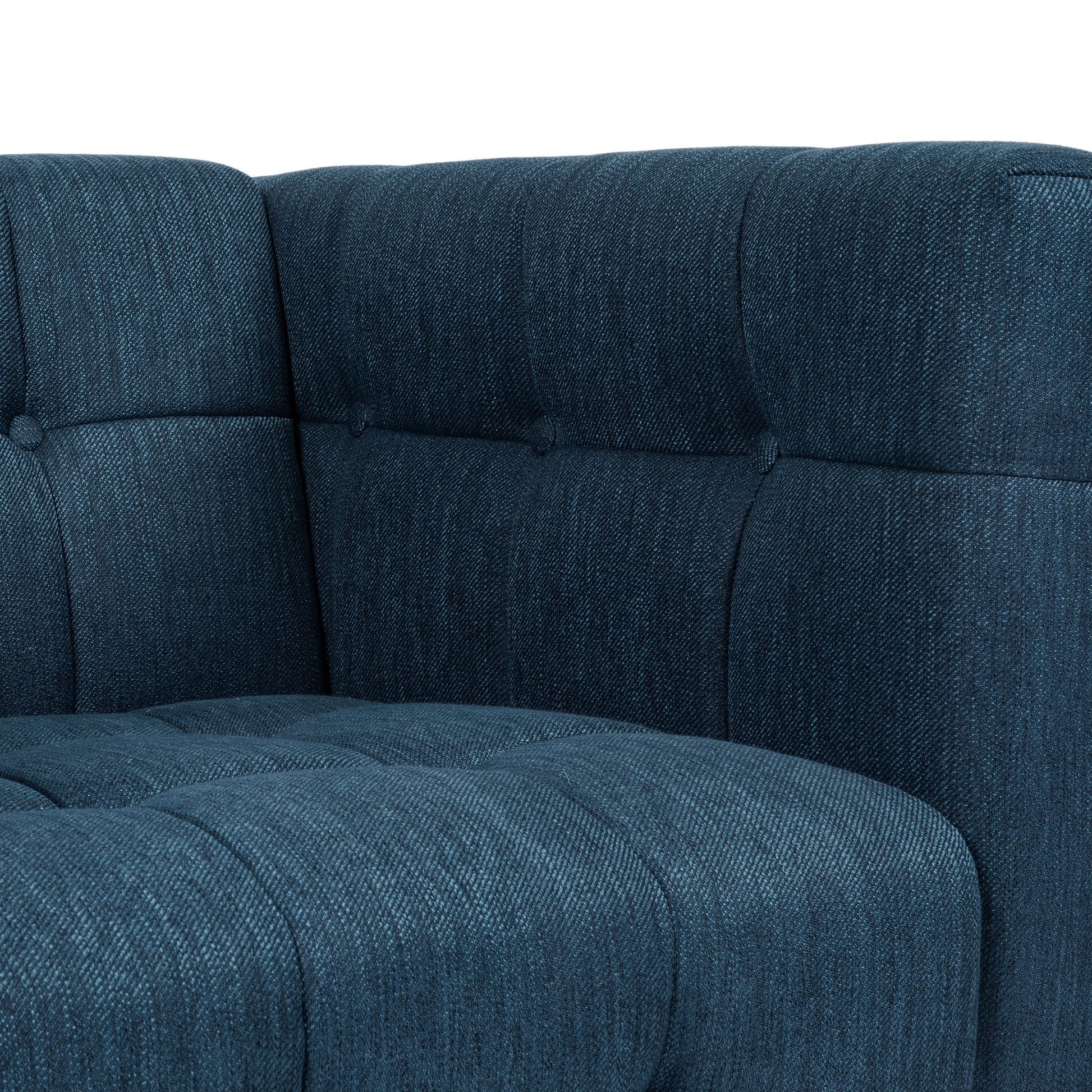 3 Seater Sofa Navy Blue Fabric