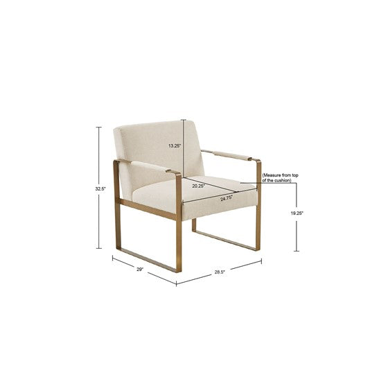 Accent Chair Cream Polyester