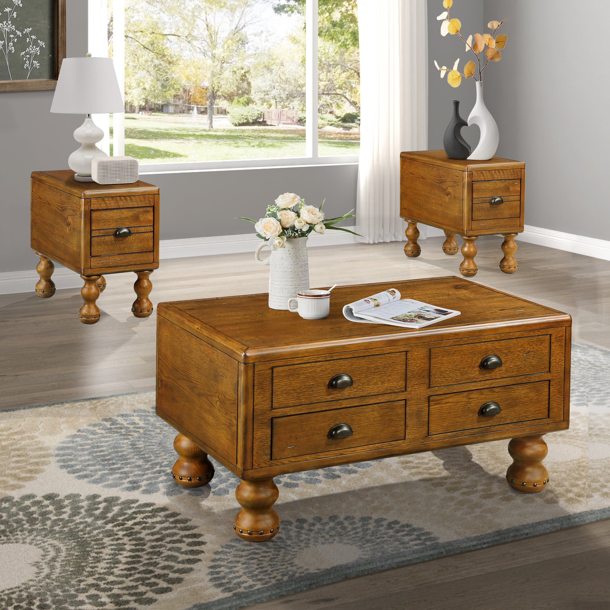 Solid Wood End Table, Rectangle 23.6 Inch Narrow Side Table With Drawer, Vintage Bedside Table Nightstand For Small Spaces, Living Room, Bedroom, Easy Assembly, Antique Brown Antique Brown Pine