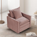 Chenille Fabric Comfy Deep Single Seat Sofa Upholstered Reading Armchair Living Room Pink Wood Foam Chenille 1 Seat