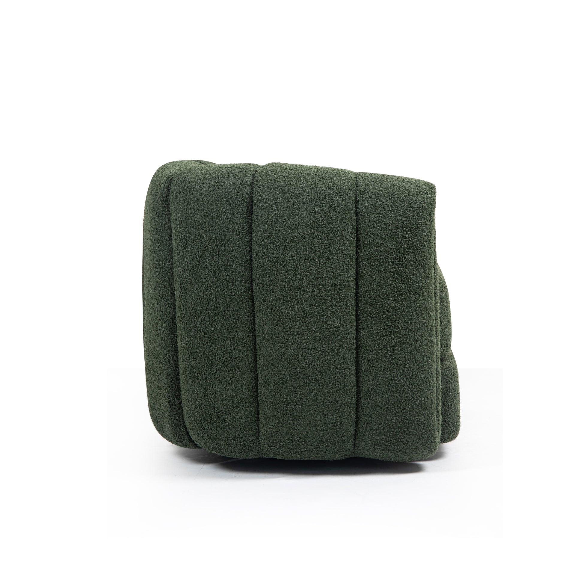 Swivel Accent Chair For Living Room, Sofa Chairs With Wood Base Side, Comfy Swivel Accent Chair With Wide Upholstered, For Living Room Green Dark Green Teddy